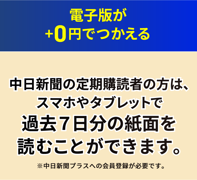 中日新聞の定期購読者はスマホやタブレットで過去7日分の紙面を読むことができます